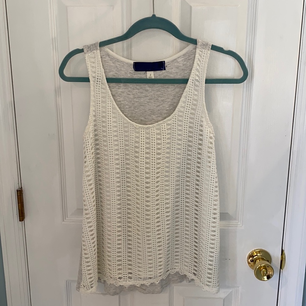 Lined crochet tank top